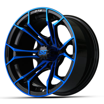14'' GTW® Spyder Black with Blue Accents Wheel