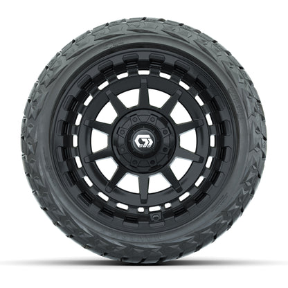 GTW Barricade Gloss Black 14 in Wheels with 23x10.00-R14 Maverick All-Terrain Tires – Full Set
