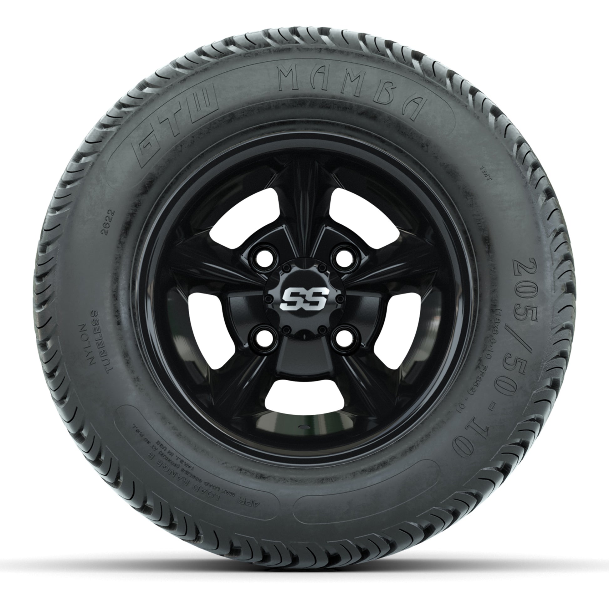 GTW Godfather Black 10 in Wheels with 205/50-10 Mamba Street Tires – Full Set