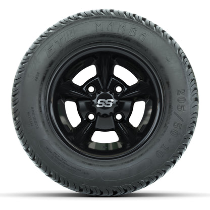 GTW Godfather Black 10 in Wheels with 205/50-10 Mamba Street Tires – Full Set