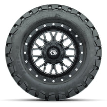 GTW® Helix Black/Machined 12 in Wheels with 22X10-12 Timberwolf All-Terrain Tires – Full Set