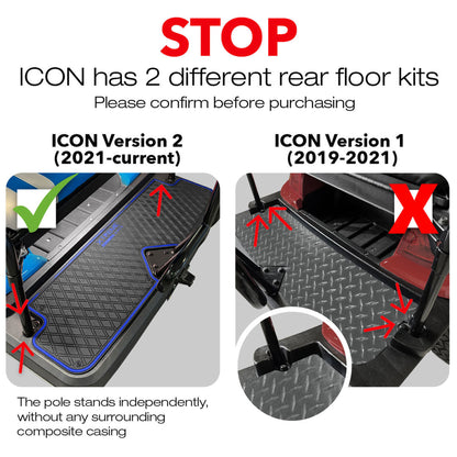 Xtreme Rear Floor Mat for ICON I40, i60 Rear Seats - Black/Gray