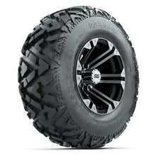 GTW® Specter Black/Machined 12 in Wheels with 25X10-12 Barrage Mud Tires – Full Set