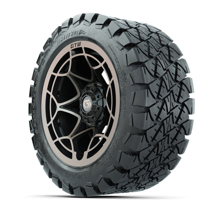GTW® Nexus Gloss Black/Bronze 14 in Wheels with 22x10-14 Timberwolf All-Terrain Tires – Full Set