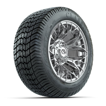 GTW® Stellar Chrome 12 in Wheels with 215/40-12 Excel Classic Street Tires – Full Set