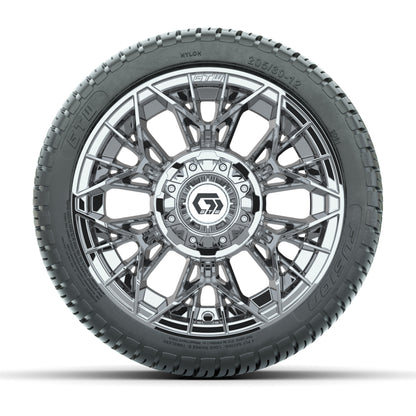 GTW® Stellar Chrome 12 in Wheels with 205/30-12 Fusion Street Tires - Full Set