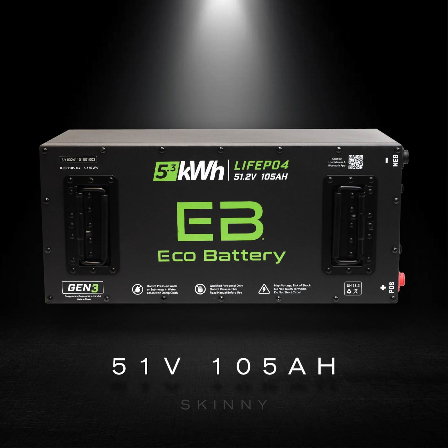 Pilot EV Eco Lithium 51v 105Ah GEN3 Battery Bundle - Skinny