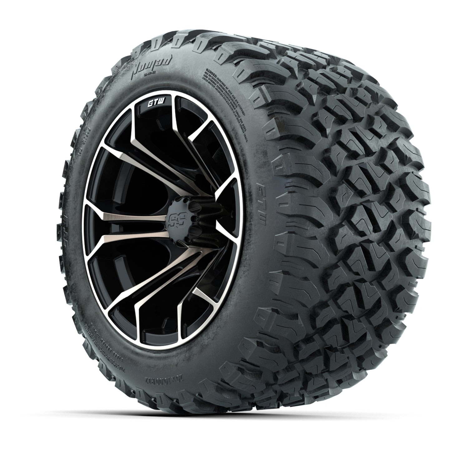 GTW® Spyder Matte Black/Bronze 12 in Wheels with 20X10-12 Nomad Steel Belt Radial All-Terrain Tires – Full Set