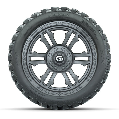 GTW® Shogun Gunmetal 14 in Wheels with 23X10-R14 Nomad Steel Belt Radial All-Terrain Tires - Full Set