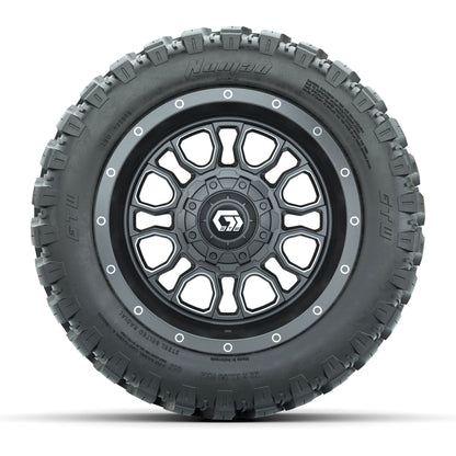 GTW Volt Gunmetal/Machined 12 in Wheels with 22x11-R12 Nomad All Terrain Tires – Full Set