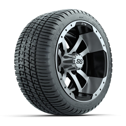 GTW Storm Trooper Black and Machined 12 in Wheels with 18in Fusion Street Tires – Set of 4
