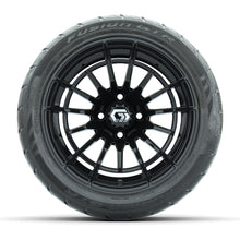 GTW® Boost Gloss Black 14 in Wheels with 225/40-R14 Fusion GTR Steel Belt Radial Street Tires – Full Set
