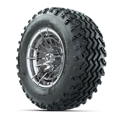 GTW® Boost Chrome 12 in Wheels with 23X10.00-12 Rogue All-Terrain Tires - Full Set