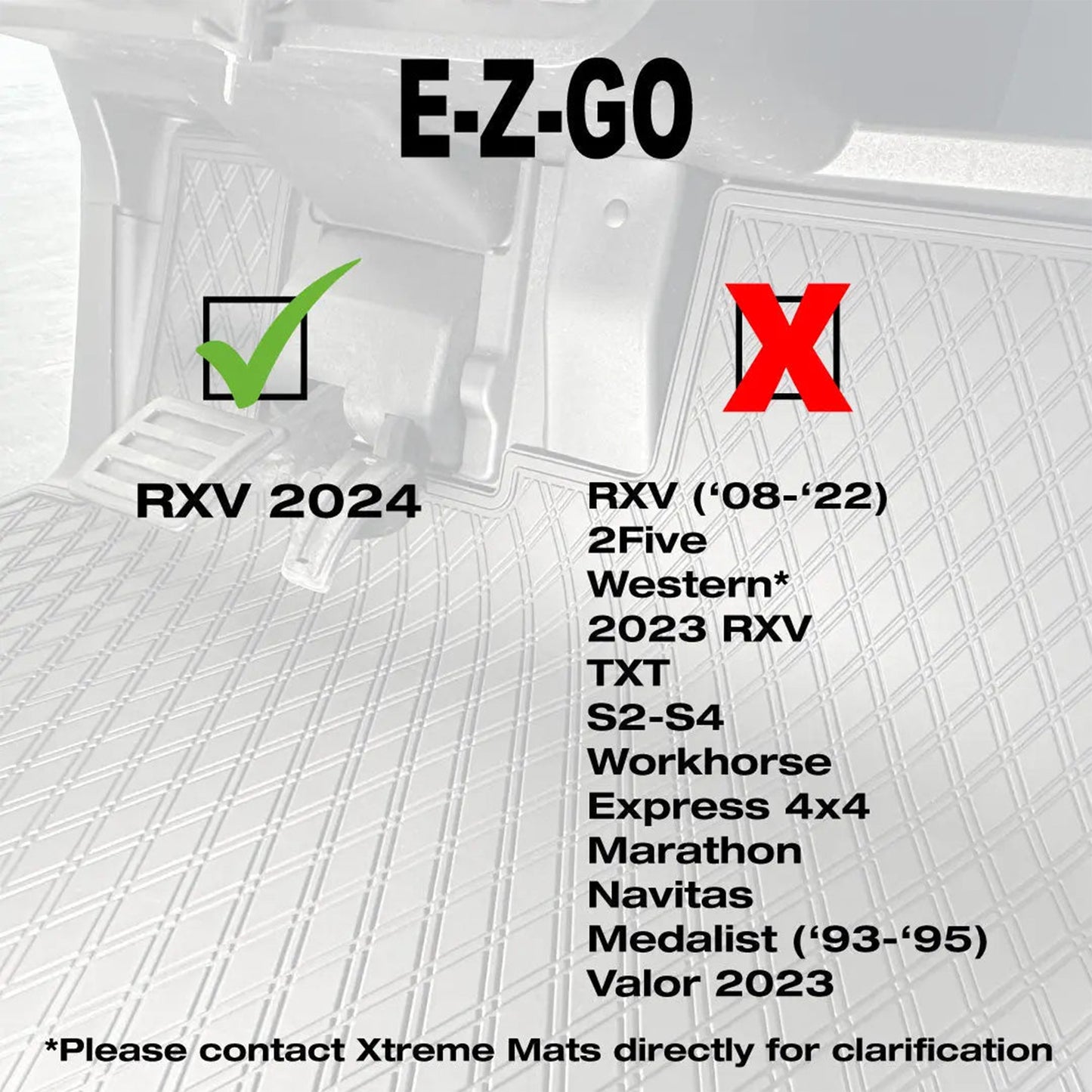 Xtreme Floor Mats for EZGO RXV 2024-Up - Black/Blue