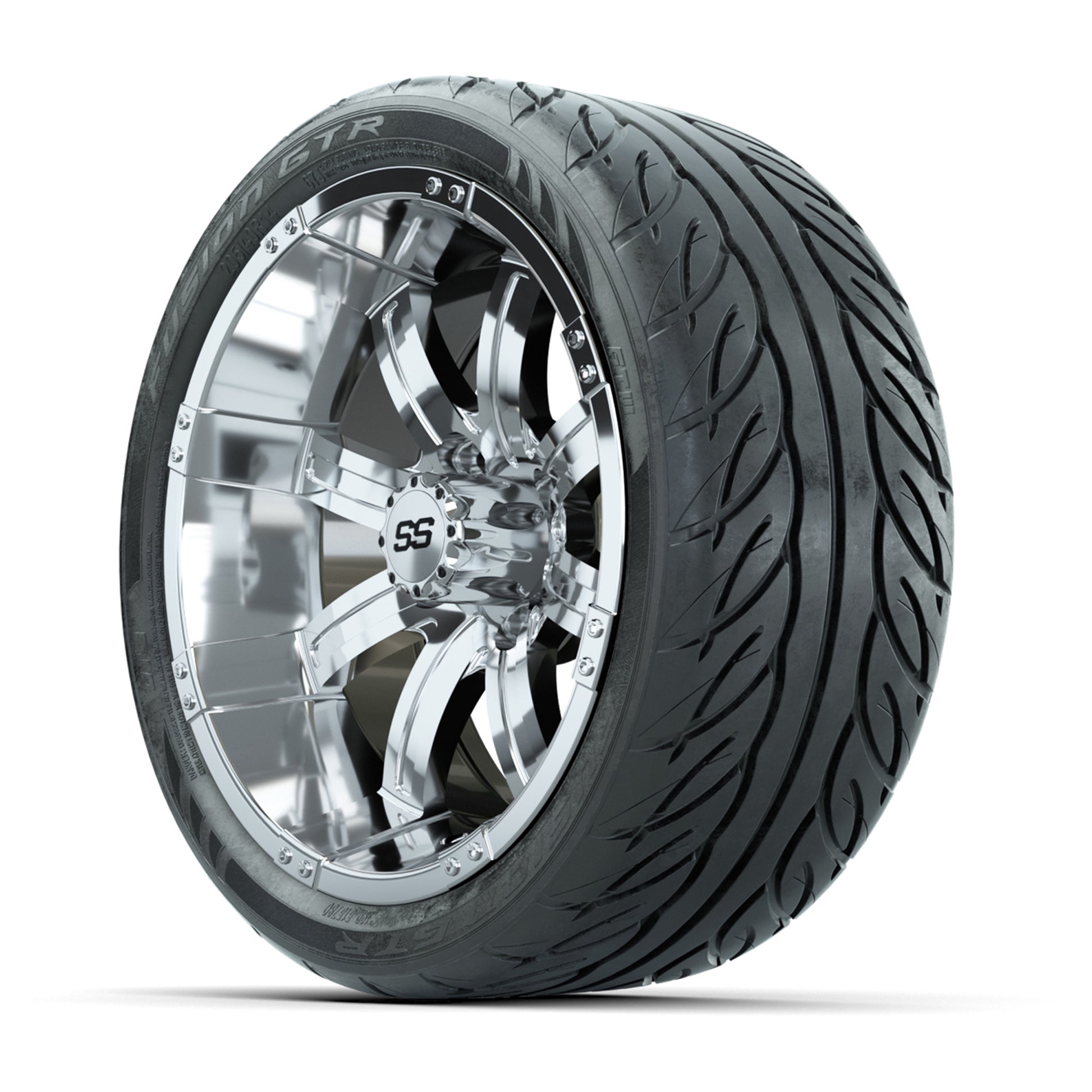 14” GTW Tempest Machined/Black Wheels with Fusion GTR Street Tires – Set of 4