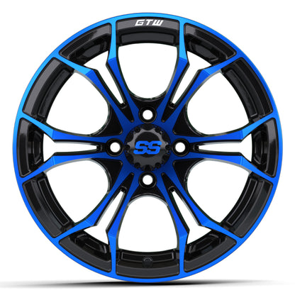 14'' GTW® Spyder Black with Blue Accents Wheel