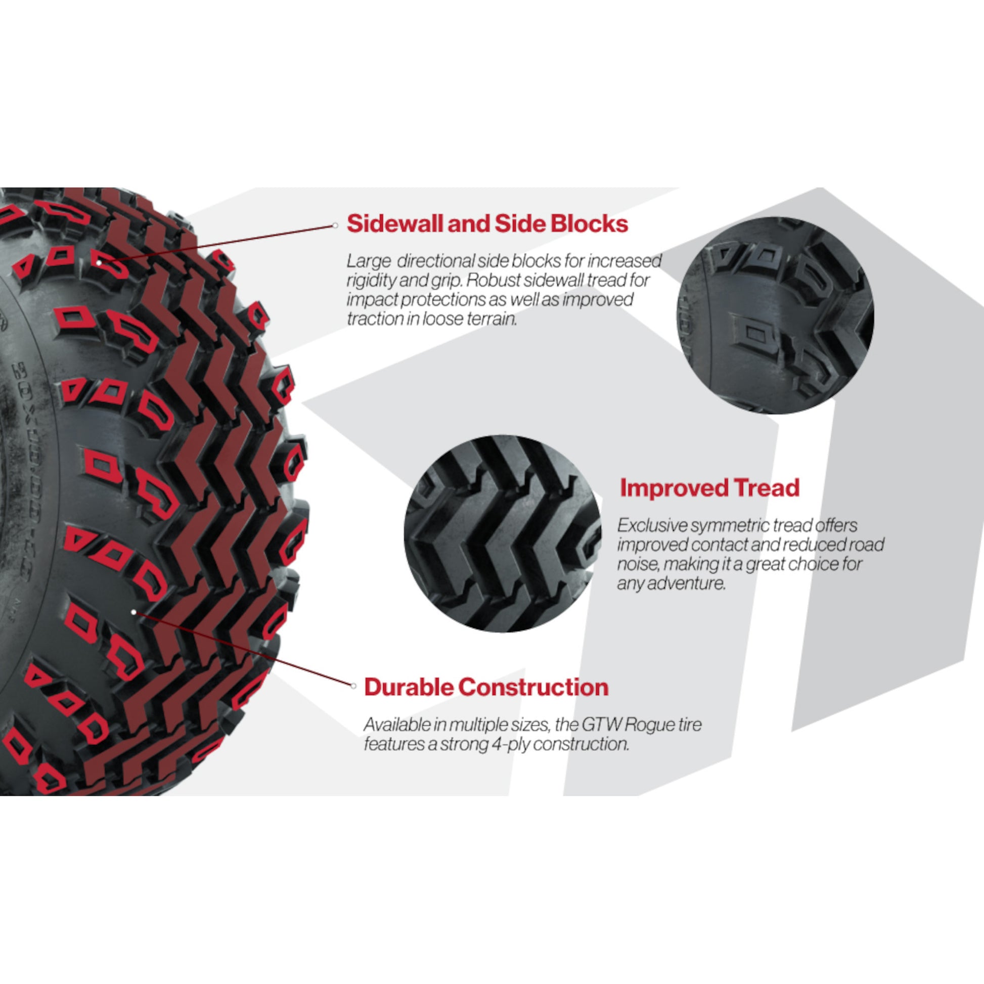 GTW® Shogun Gunmetal 14 in Wheels with 23X10.00-14 Rogue All-Terrain Tires – Full Set