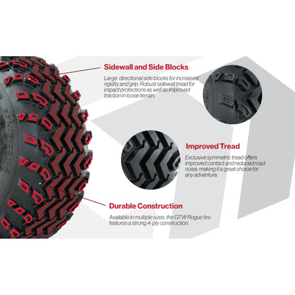 GTW® Shogun Gunmetal 14 in Wheels with 23X10.00-14 Rogue All-Terrain Tires – Full Set