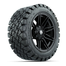 GTW® Stealth Gloss Black 14 in Wheels with 22x10-14 Timberwolf All-Terrain Tires – Full Set