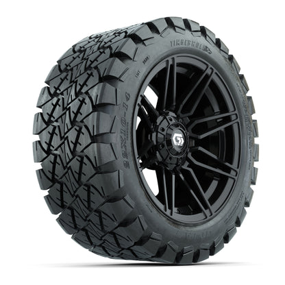 GTW® Stealth Gloss Black 14 in Wheels with 22x10-14 Timberwolf All-Terrain Tires – Full Set