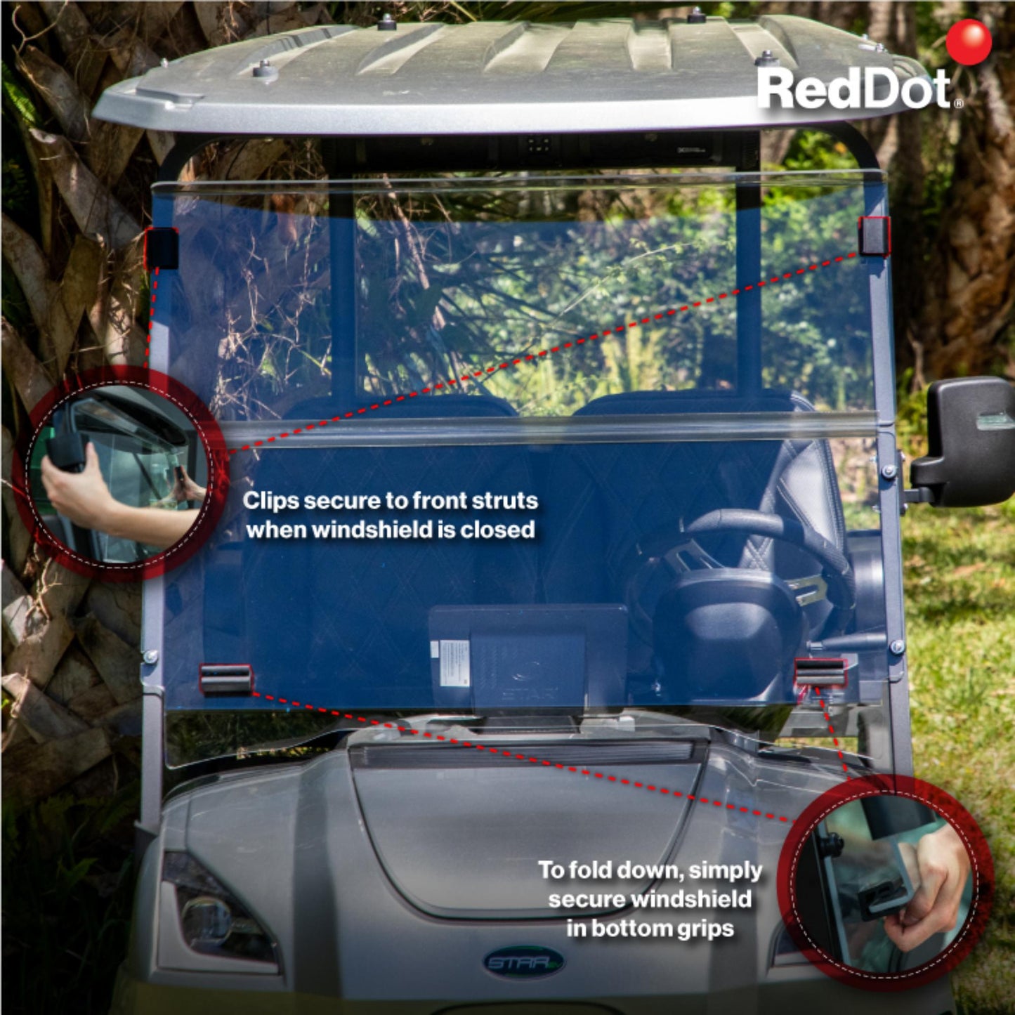 RedDot Star EV Sirius Tinted 1/4" Folding Windshield