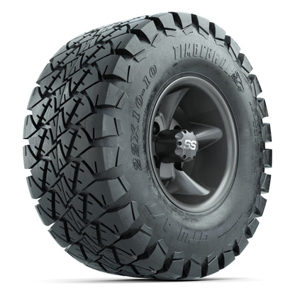 GTW Godfather Matte Gray 10 in Wheels with 22x10-10 Timberwolf All-Terrain Tires – Full Set