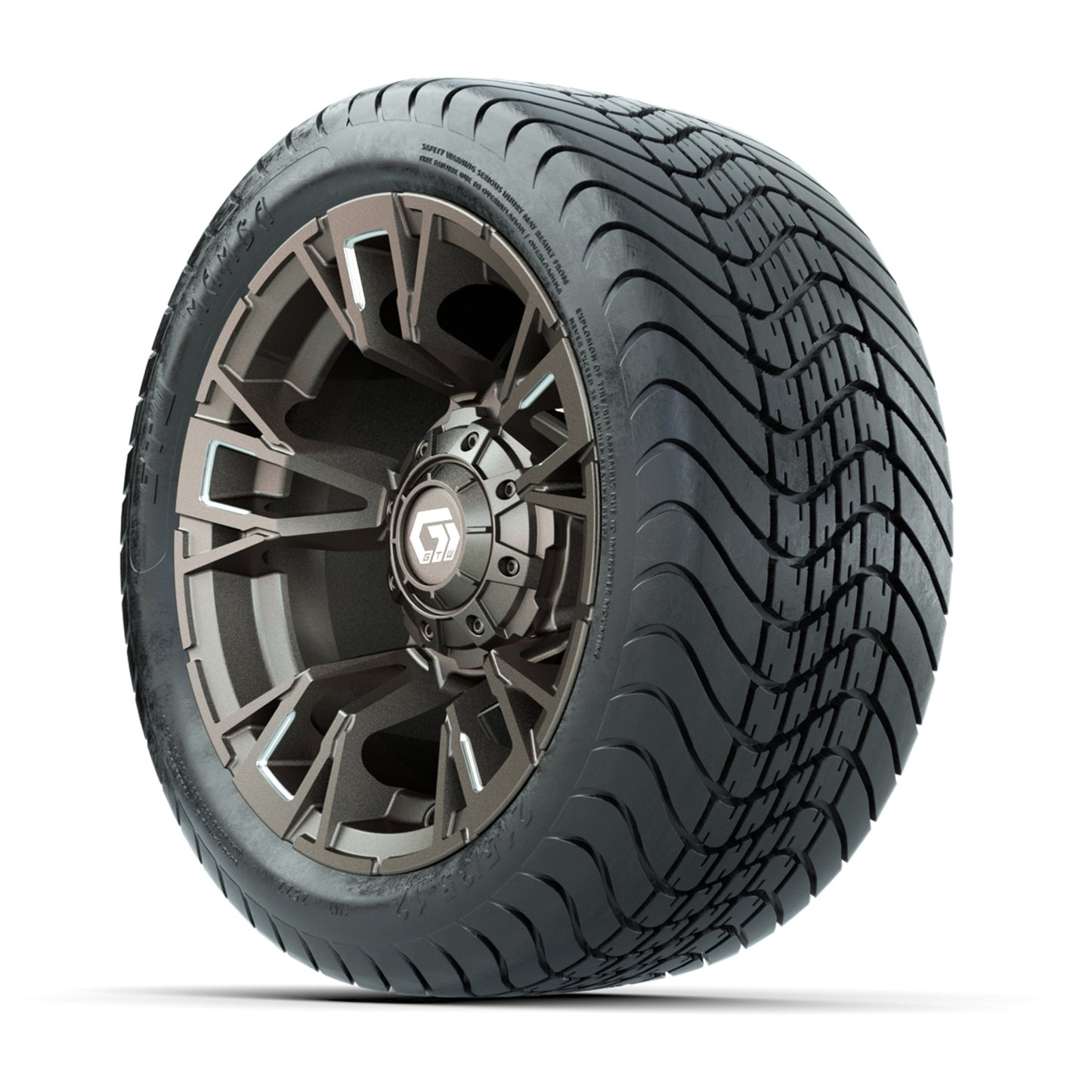 GTW® Vandal Satin Bronze/Machined 12 in Wheels with 215/35-12 Mamba Street Tires – Full Set