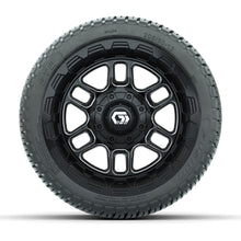 GTW® Titan Black/Machined 12 in Wheels with 205/30-12 Fusion Street Tires – Full Set