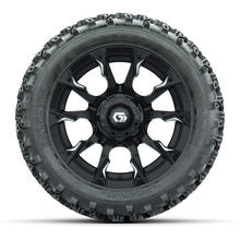 GTW® Diablo Gloss Black/Machined 14 in Wheels with 23X10-14 Rogue All-Terrain Tires – Full Set
