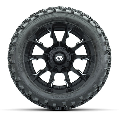 GTW® Diablo Gloss Black/Machined 14 in Wheels with 23X10-14 Rogue All-Terrain Tires – Full Set
