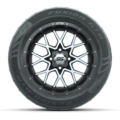 GTW® Vortex 2 Matte Gray/Machined 14 in Wheels with 255/45-R14 Fusion GTR Steel Belt Radial Street Tires – Full Set