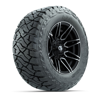 GTW Stealth Black/Machined 12 in Wheels with 23x10.00-R12 Maverick All-Terrain Tires – Full Set