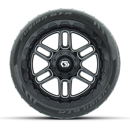 Set of (4) 14 in GTW® Titan Machined & Black Wheels with 205/40-R14 Fusion GTR Street Tires