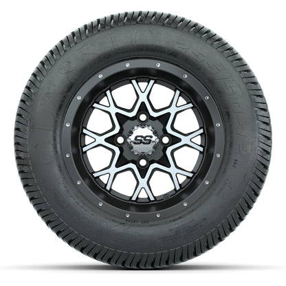 GTW® Vortex 2 Matte Gray/Machined 12 in Wheels with 255/50-12 Excel Classic Street Tires – Full Set