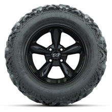 GTW Godfather Black 14 in Wheels with 25x10-14 Barrage Mud Tires – Full Set