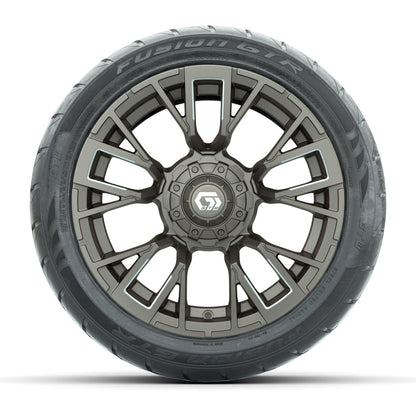 GTW® Vandal Bronze/Machined 14 in Wheels with 225/40-R14 Fusion GTR Steel Belt Radial Street Tires – Full Set