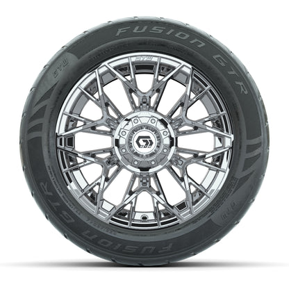 GTW® Stellar Chrome 14 in Wheels with 255/45-R14 Fusion GTR Steel Belt Radial Street Tires – Full Set