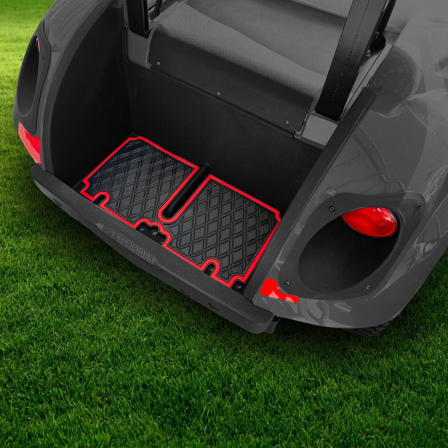 Xtreme Bag Well Mats for EZGO TXT - Black/Red