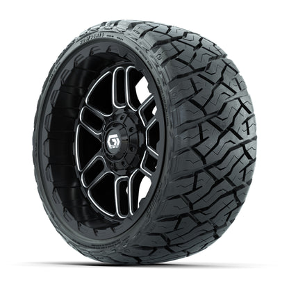 GTW Titan Black/Machined 14 in Wheels with 205/35-R14 Maverick Low-Profile All-Terrain Tires – Full Set