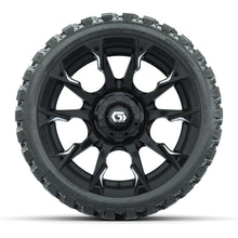 GTW® Diablo Gloss Black/Machined 15 in Wheels with 23x10-R15 Nomad Steel Belted Radial All-Terrain Tires – Full Set