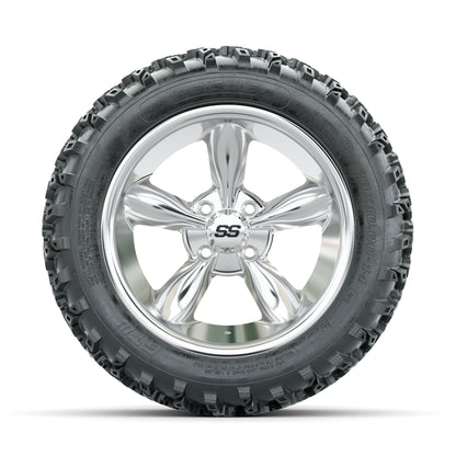 GTW Godfather Chrome 14 in Wheels with 23x10.00-14 Rogue All Terrain Tires - Full Set