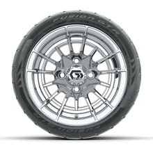 GTW® Boost Chrome 12 in Wheels with 215/40-R12 Fusion GTR Steel Belt Radial Street Tires – Full Set