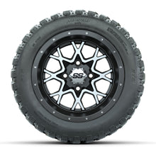 GTW® Vortex 2 Matte Gray/Machined 12 in Wheels with 20X10-12 Nomad Steel Belt Radial All-Terrain Tires – Full Set