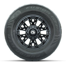 GTW® Stellar Black 12 in Wheels with 255/55-R12 Fusion GTR Steel Belt Radial Street Tires - Full Set