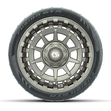 GTW® Barricade Satin Bronze 14 in Wheels with 205/40-R14 Fusion GTR Steel Belted Street Tires – Full Set