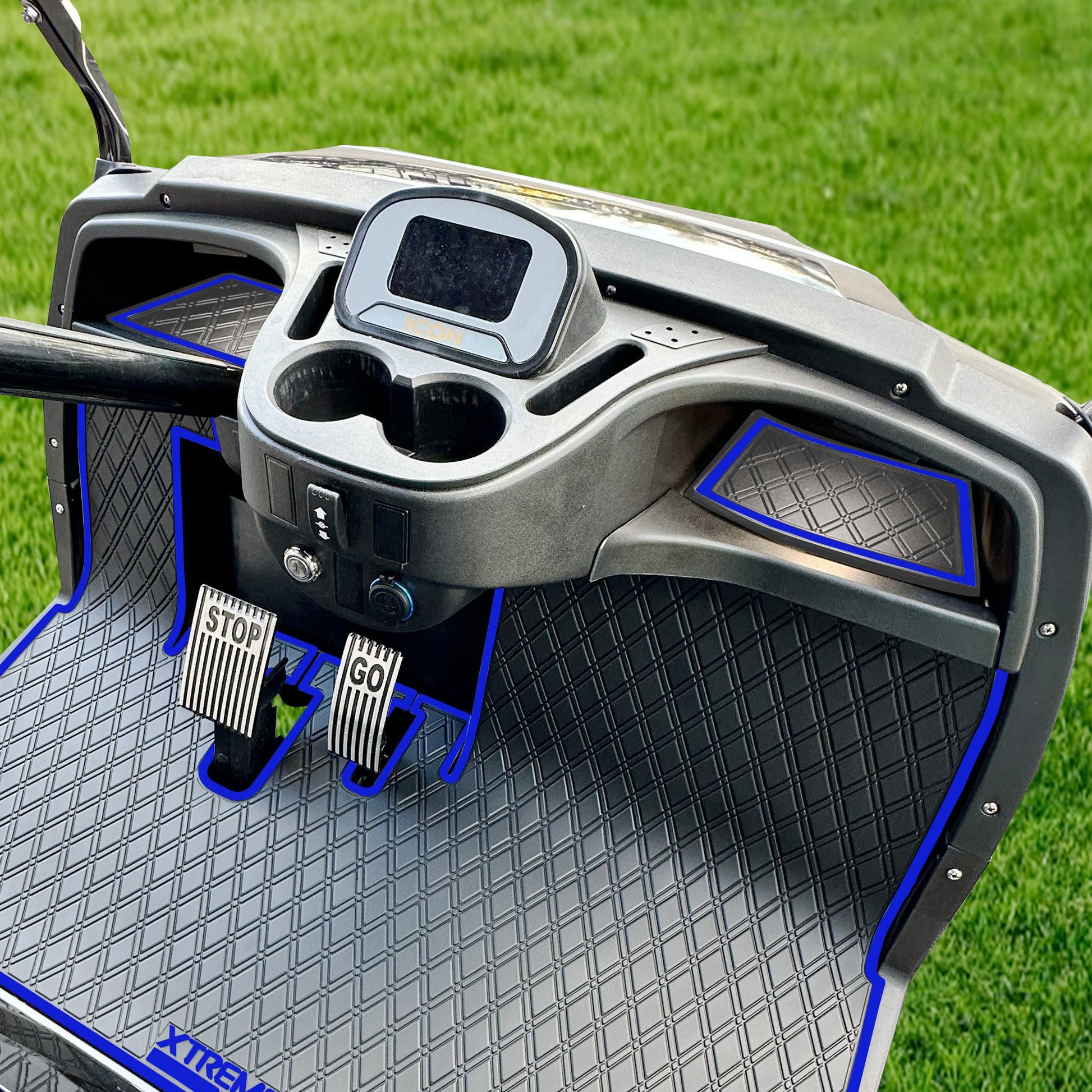 Xtreme Dash Mats for ICON and Advanced EV - Black/Blue