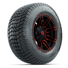 GTW® Stealth Red/Machined 12 in Wheels with 255/50-12 Excel Classic Street Tires – Full Set
