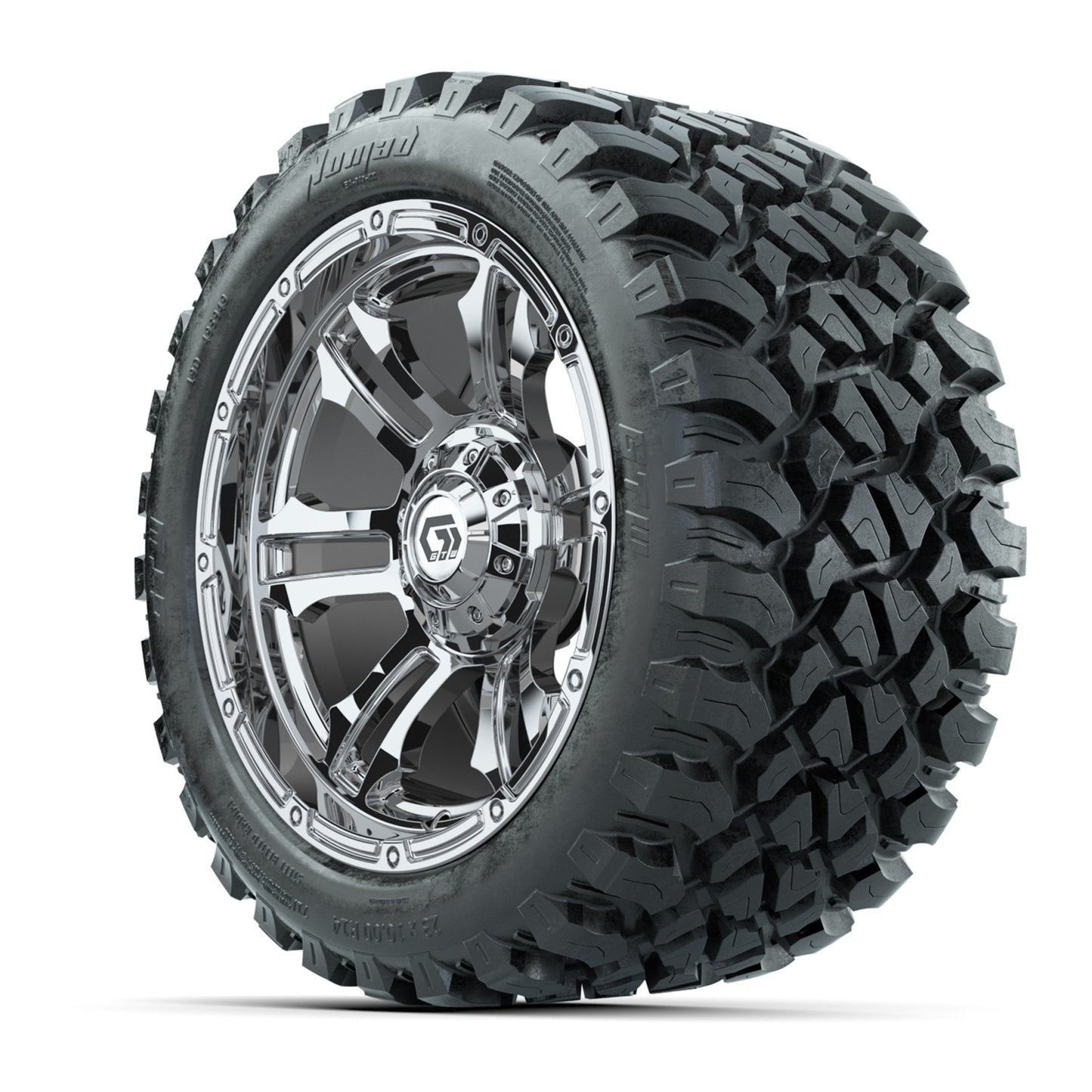 GTW® Shogun Chrome 14 in Wheels with 23X10-R14 Nomad Steel Belt Radial All-Terrain Tires - Full Set