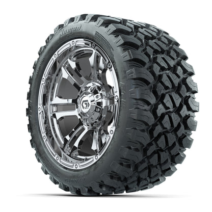 GTW® Shogun Chrome 14 in Wheels with 23X10-R14 Nomad Steel Belt Radial All-Terrain Tires - Full Set