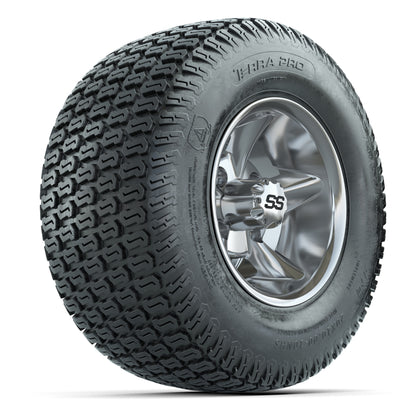 GTW Godfather Chrome 10 in Wheels with 20x10-10 S-Pattern Terra Pro Street Tires – Full Set